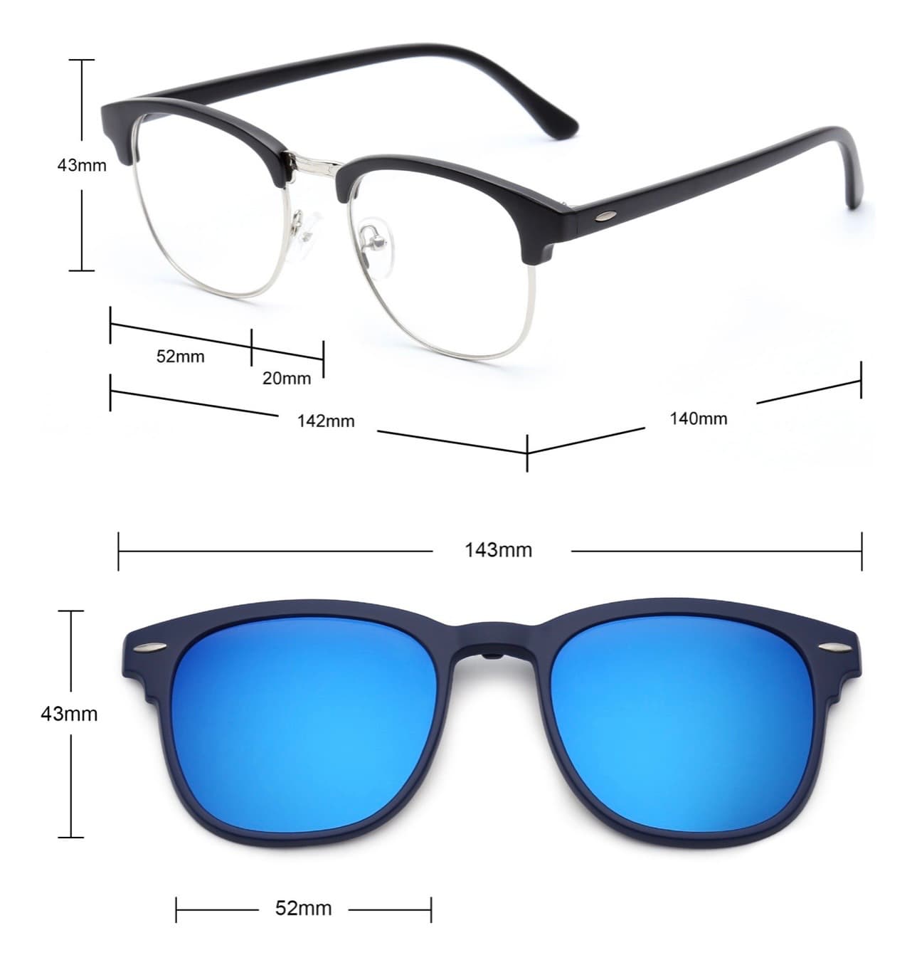 COMBO GAFAS MAGNETICAS 5 LENTES + ESTUCHE 🎁