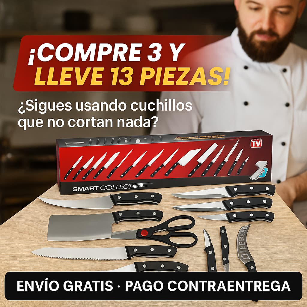 Kit de Cuchillos Premium Knife® – ¡COMPRA 3 Y LLEVA 13 SOLO HOY! ✨🔪